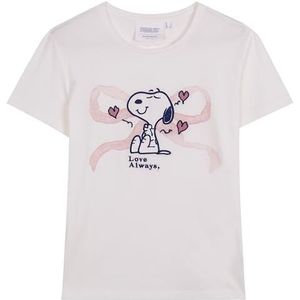 women'secret Capri Pyjama met meerdere kleuren, Lucky Love Snoopy, damespyjama, Wit., L