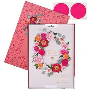 Hallmark Luxe moederdagkaart in geschenkdoos met traditionele bloemenkrans en geschenkdoos
