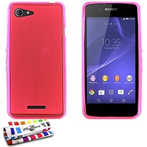 Muzzano Beschermhoesje voor Sony Xperia E3 [Le Glossy Hybrid] [Rosa] + stylus en reinigingsdoekje van Muzzano® - ultieme bescherming voor de Sony Xperia E3