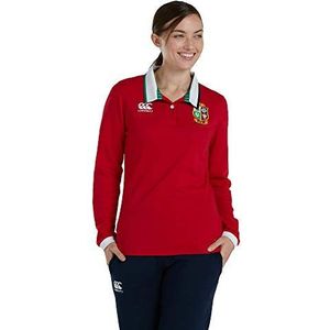Canterbury Klassiek rugby-shirt voor dames met leeuwenpatroon, lange mouwen, UK-design, Iers, Rood (Tango Red)