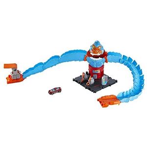 Hot Wheels City Tankstation Set – De aanval van de Gorilla met figuur Gary Le Gorilla, 1 voertuig inbegrepen, om te verzamelen, speelgoed voor kinderen, van 4 tot 8 jaar, HDR30