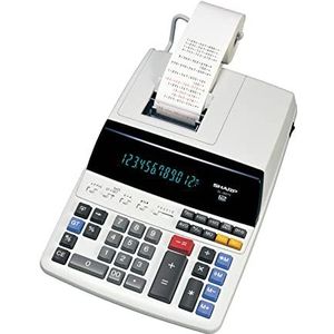 Sharp EL-2607V 12-cijferige bureaurekenmachine, zwart en rood, wit