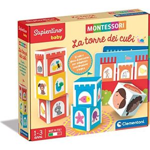 Clementoni - Sapientino Baby Tour de dobbelsteen educatief spel 1 jaar (Franse versie), Montessori-spellen, Made in Italy, meerkleurig, 16411