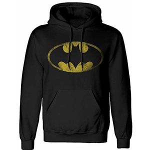 DC Batman hoodie met jumbo-logo voor volwassenen, zwart, maat L