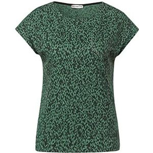 Street One Dames T-shirt, zomer, Olive Brillant, maat 42, olijf glanzend