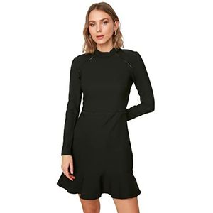 Trendyol Black Lace Detailed Flywheel Dress zakelijke jurk casual dames, zwart.