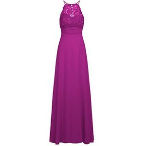 APART Chiffon avondjurk kant Fuchsia S, Fuchsia