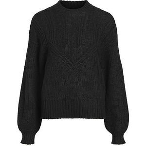 OBJECT Objnova Stella Cable Knit Pullover Noos Damestrui, zwart.