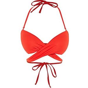 Trendyol Haut de Bikini en Tricot pour Femmes Maillot de bain, Rouge (rosso), 38