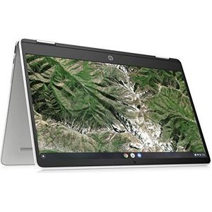 HP Chromebook x360 14a-ca0002sl, Intel Celeron N4120, 4GB LPDDR4 RAM, 64 GB eMMC, 14 inch FHD IPS, ontspiegeld, Intel UHD 600 grafische kaart, WLAN, ChromeOS, HD webcam, wit