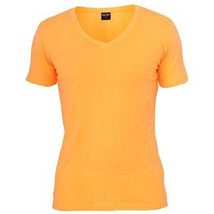 Urban Classics Neon T-shirt met V-hals voor heren, oranje (00180)