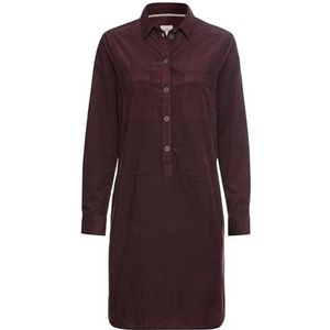 camel active Robe en velours côtelé pur coton pour femme, rouge foncé, XS