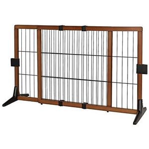 lionto Veiligheidshekje voor honden, traphekje voor puppy's, hoogte 70 cm, bruin/zwart