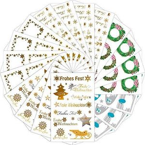 AVERY Zweckform 116 stickers (Kerstmis, kerstpost, knutselen, stickers, goud, zilver, kerstdecoratie, knutselen, geschenken, kaarten, verschillende maten, Made in Germany)