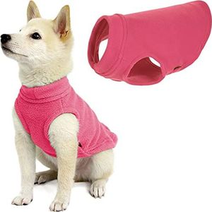 Gooby Hondenvest van fleece, rekbaar, roze, XS, warm, fleece, winterkleding voor kleine honden, jongens of meisjes, trui voor kleine tot grote honden