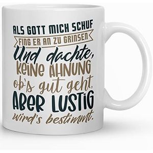 Kaffeebecher24 - Mok als Gott hat mich geschapen - 330 ml - vaatwasmachinebestendig - mok met spreuk - ideaal geschenk