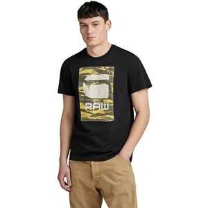 G-STAR RAW Camo Box Gr R T T-shirt voor heren, Zwart (Dk Black D25019-336-6484)