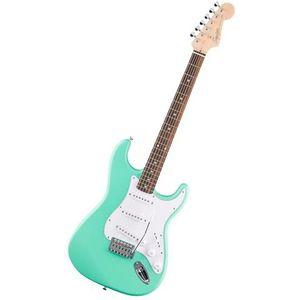 Squier by Fender Debut Collection Stratocaster elektrische gitaar, Laurel toets, witte slagplaat, zeegroen
