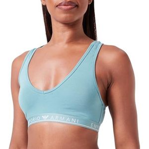 Emporio Armani Bralette Bra Iconisch logo band voor dames, beha, hemelsblauw, S, Hemelsblauw, S