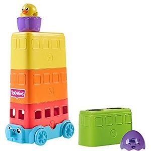 TOMY Toomies Stapelbare bus, babyspeelgoed, transformeerbaar, speelgoed om te duwen met eieren, educatieve vormsorteerder met kleuren en kleine geluiden, voor baby's, jongens en baby's, meisjes, 1-3