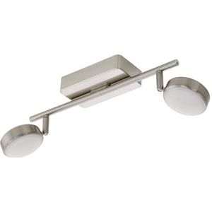 EGLO Connect Corropoli-C led-plafondlamp, Smart Home Spot 2 lichtpunten, van staal en kunststof, kleur: mat nikkel, wit, dimbaar, witte tinten en kleuren instelbaar.