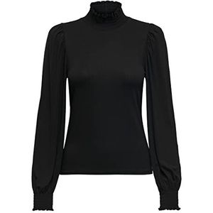 Only Onlelva L/S Smock Top Noos Nn shirt met lange mouwen dames, zwart, XS, zwart.