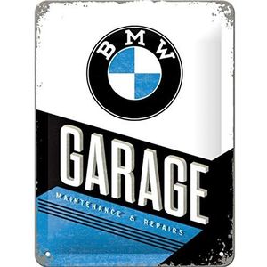 Nostalgic-Art Vintage BMW bord - garage - cadeau-idee voor fans van auto-accessoires, metaal, retro design, 15 x 20 cm