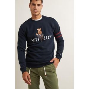 WILLIOT Sweat-shirt brodé Mrwilliot pour homme, bleu marine, S