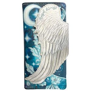 Nemesis Now Angel Wings portemonnee van witte veren, 18,5 cm, blauw, Blauw, 18.5cm