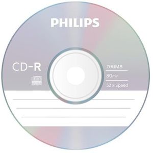 Philips Lege CD-R (700 MB gegevens/80 minuten, 52 x high-speed opname, 10 stuks sieraden)