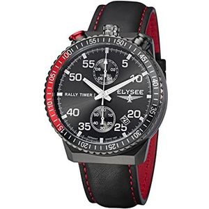 Elysee Rally Timer I Herenhorloge met leren band, grijs., armband