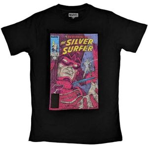 Marvel T-shirt Galactus & Silver Surfer Nieuw Officieel Heren Zwart Maat M