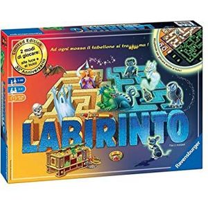 Ravensburger - Glow in The Dark, bordspel voor het hele gezin, 2-4 spelers, cadeau-idee voor kinderen van 7 jaar en editie in het Italiaans