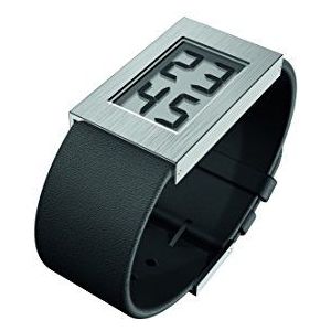 Rosendahl - 43270 – dameshorloge – kwarts – digitaal – armband van zwart leer, zilver/zwart, armband, Zilver/zwart, armband