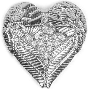 styleBREAKER Magnetische broche in hart-stijl, met strass-steentjes, voor kleding, sjaal, poncho, beddengoed, dames, 05050044, koper, synthetische diamant