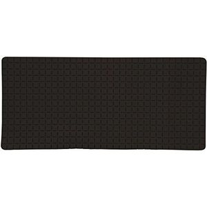 MSV Douche/bad anti-slip mat badkamer - rubber - zwart - 76 x 36 cm - met zuignappen