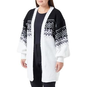 NALLY Cardigan voor dames, Zwart en Wit