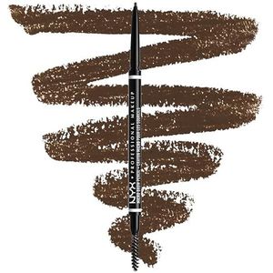 NYX Professional Makeup Wenkbrauwstift Micro Brow Pencil aan beide zijden met intrekbare wenkbrauwstift en borstel veganistische formule brunette