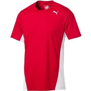 PUMA Cross The Line Sport-T-shirt voor heren, Puma rood-Puma wit