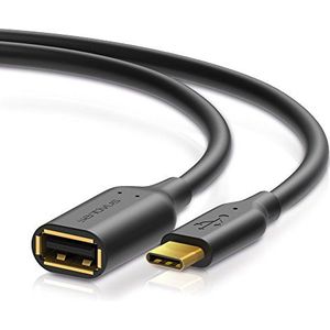 Sentivus U206-010 Pro Serie USB 2.0 OTG-stekker 3.1 C naar USB-A jack adapterkabel voor smartphone, tablet en USB-apparaten, 0,10 m, 0,10 m, zwart