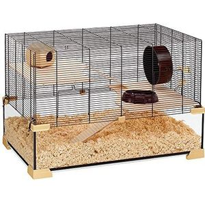 Ferplast KARAT Hamster- of muiskooi 80 kleine knaagdieren, twee niveaus met accessoires, glas en draadgaas