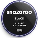 Snazaroo - Verf voor gezicht en lichaam, make-up voor gezicht en vermomming, voor kinderen en volwassenen, blush 18 ml, kleur: zwart