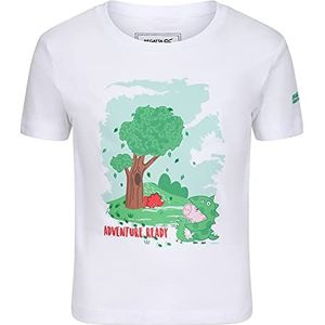 Regatta Peppa T-shirt voor kinderen, van biologisch katoen, wit, Wit.