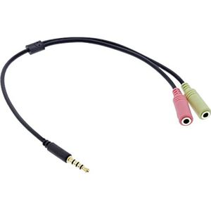 InLine 99302I adapter voor kabel (3,5 mm, 2 x 3,5 mm, mannelijk/vrouwelijk, zwart, groen, roze, zwart, 0,15 m)
