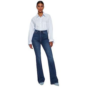 Trendyol Trendyol Damesjeans met hoge taille, jeans voor dames, Donkerblauw