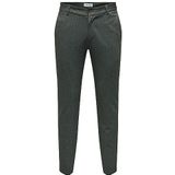 ONLY & SONS Onsmark Slim 02093 Herringbone Pant Noos chinobroek voor heren, zwart.