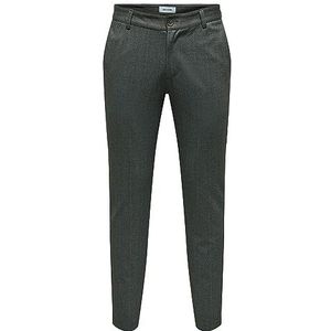 ONLY & SONS Onsmark Slim 02093 Herringbone Pant Noos chinobroek voor heren, zwart.