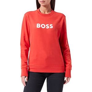BOSS C Elaboss katoenen sweatshirt voor dames met logo-print, Helder rood