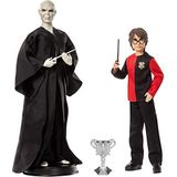 Harry Potter Voldemort en Harry Potter beweegbare poppenset, op film geïnspireerde kostuums en eetstokjes gesloten verpakking, kinderspeelgoed, HCJ33