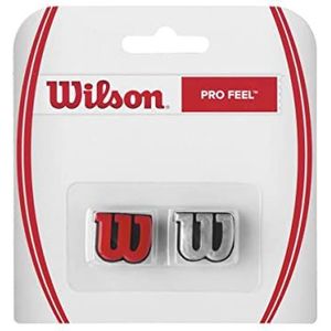 Wilson Anti-vibrators met logo voor rackets, Pro Feel, 2 stuks, rood/zilver, WRZ537600